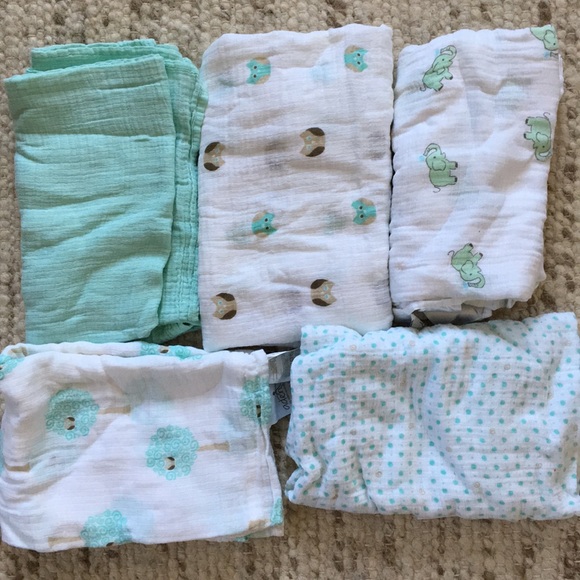 New ADEN AND ANAIS Swaddle Muslin Cotton Blanket Fox Zigzag baby